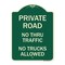 Signmission Private Road No Thru Traffic No Trucks Allowed Heavy-Gauge Aluminum Sign, 24" x 18", G-1824-23243 A-DES-G-1824-23243 - alternate 1